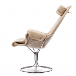 FÅTÖLJ JETSON, LÄDER NATURALE PERLE