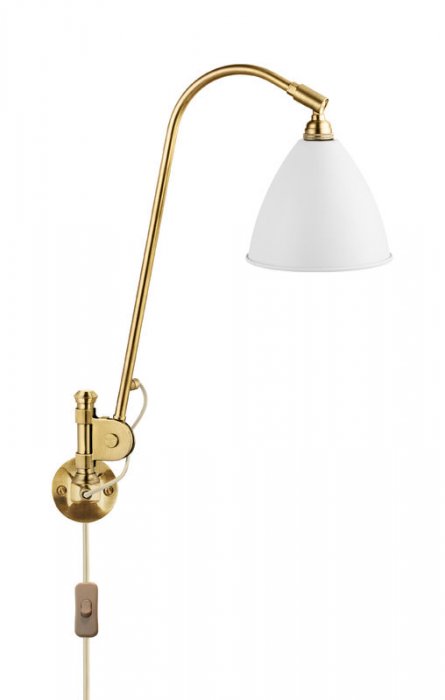 Vägglampa Bestlite B16 matt vit mässing från GUBI
